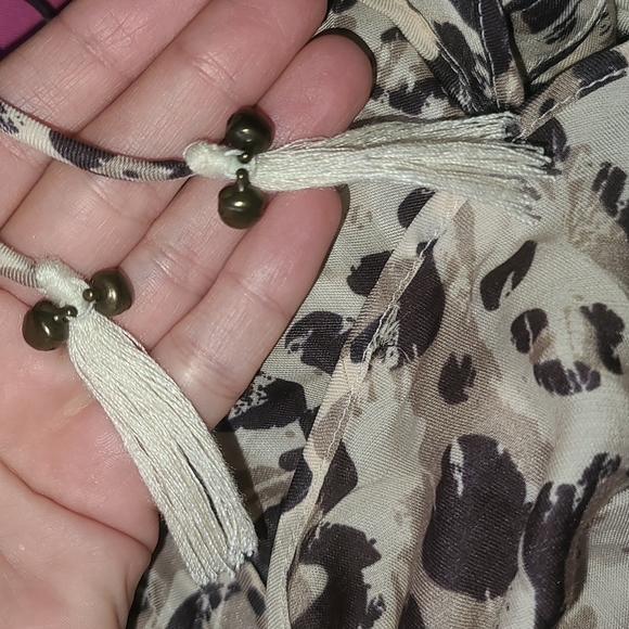 New Spell Designs Wild Ones strappy dress dust M gypsy leopard kerchief midi - Picture 15 of 17